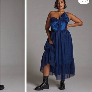 Tulle bow - tie midi dress